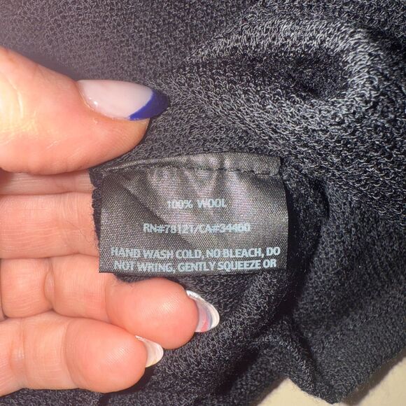 Eileen Fisher 100% Wool Open Front Cardigan - Black XL - Picture 5 of 5